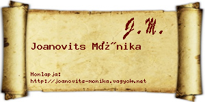 Joanovits Mónika névjegykártya